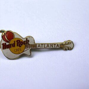 Hard Rock Cafe Guitar Lapel Pen Atlanta GA Peach White 2.5"
